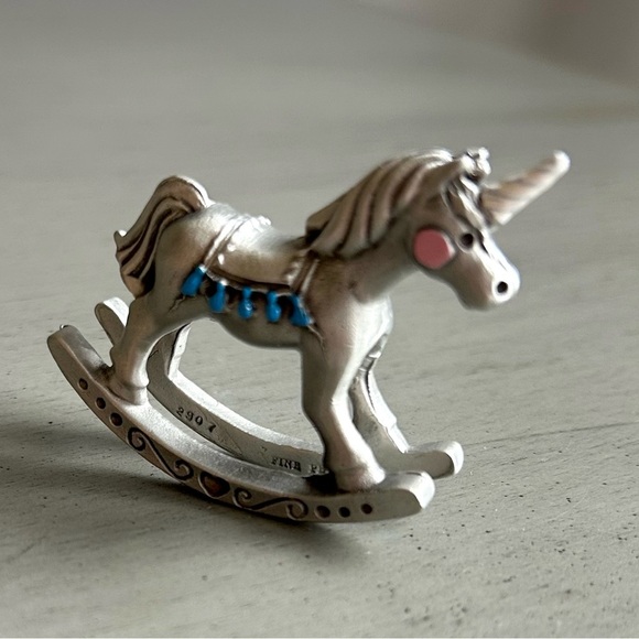 Royal Selangor Miniature Fine Pewter Unicorn Rocking Figurine  #2907 Vintage 80s - Picture 4 of 9